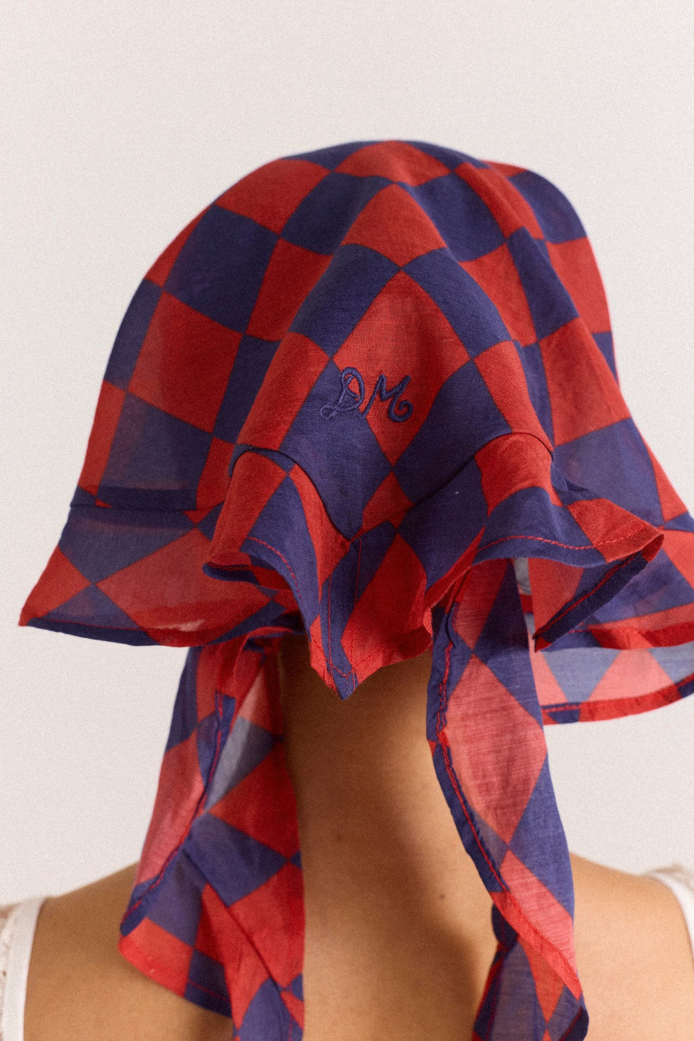 frill edge headscarf - harlequin
