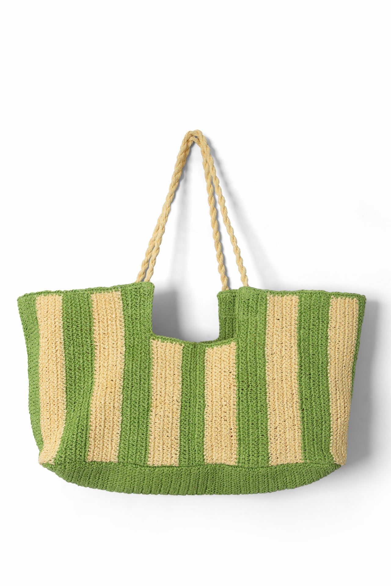 orla oversized raffia beach bag - apple stripe