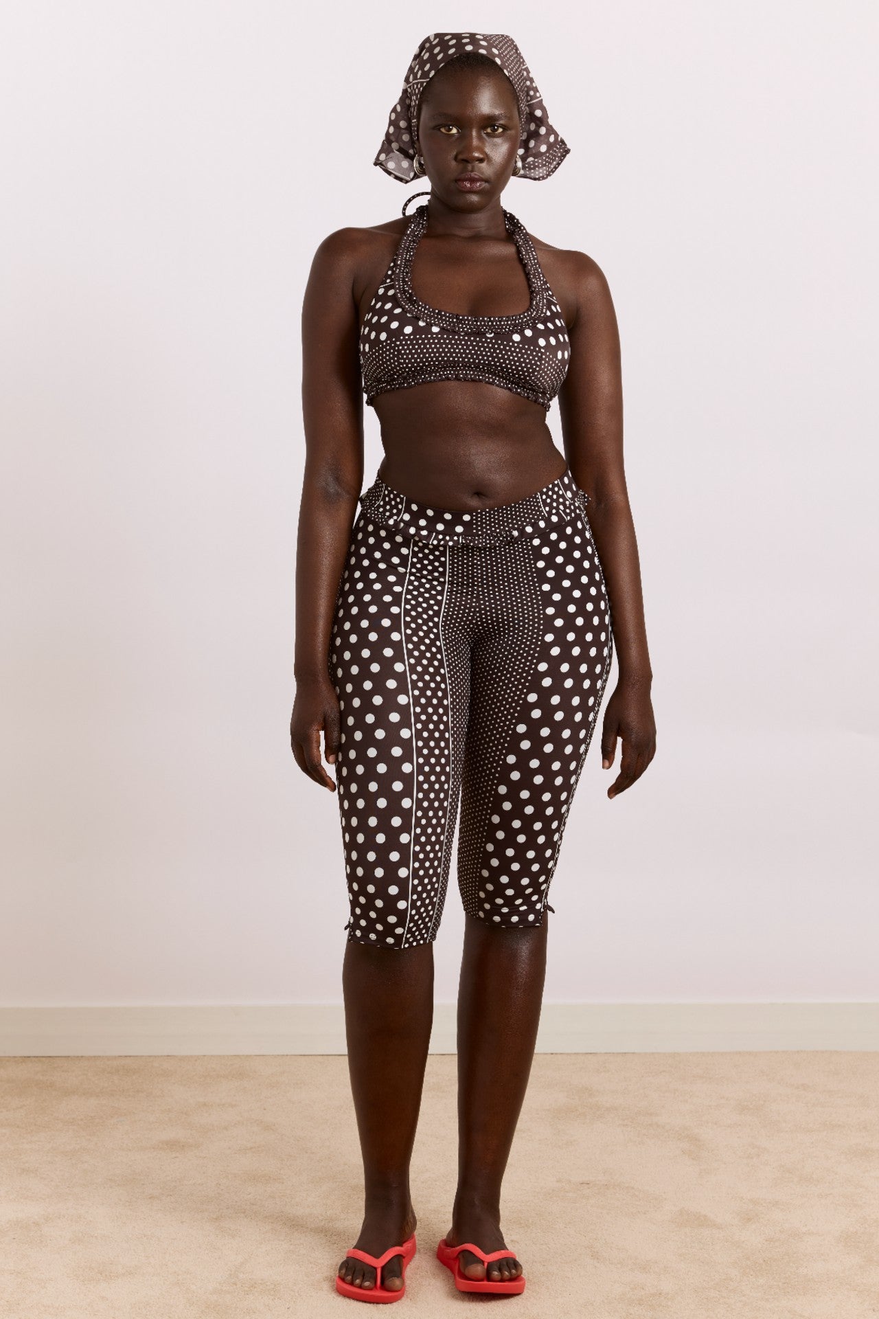 cove capri pant - spot stripe print