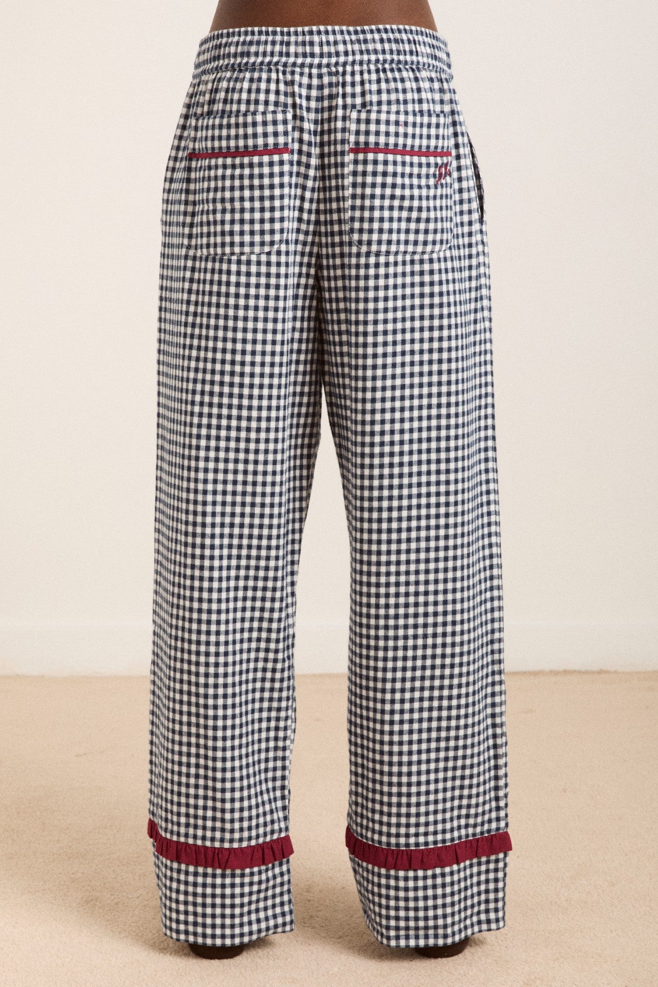 antonia pj set - navy gingham