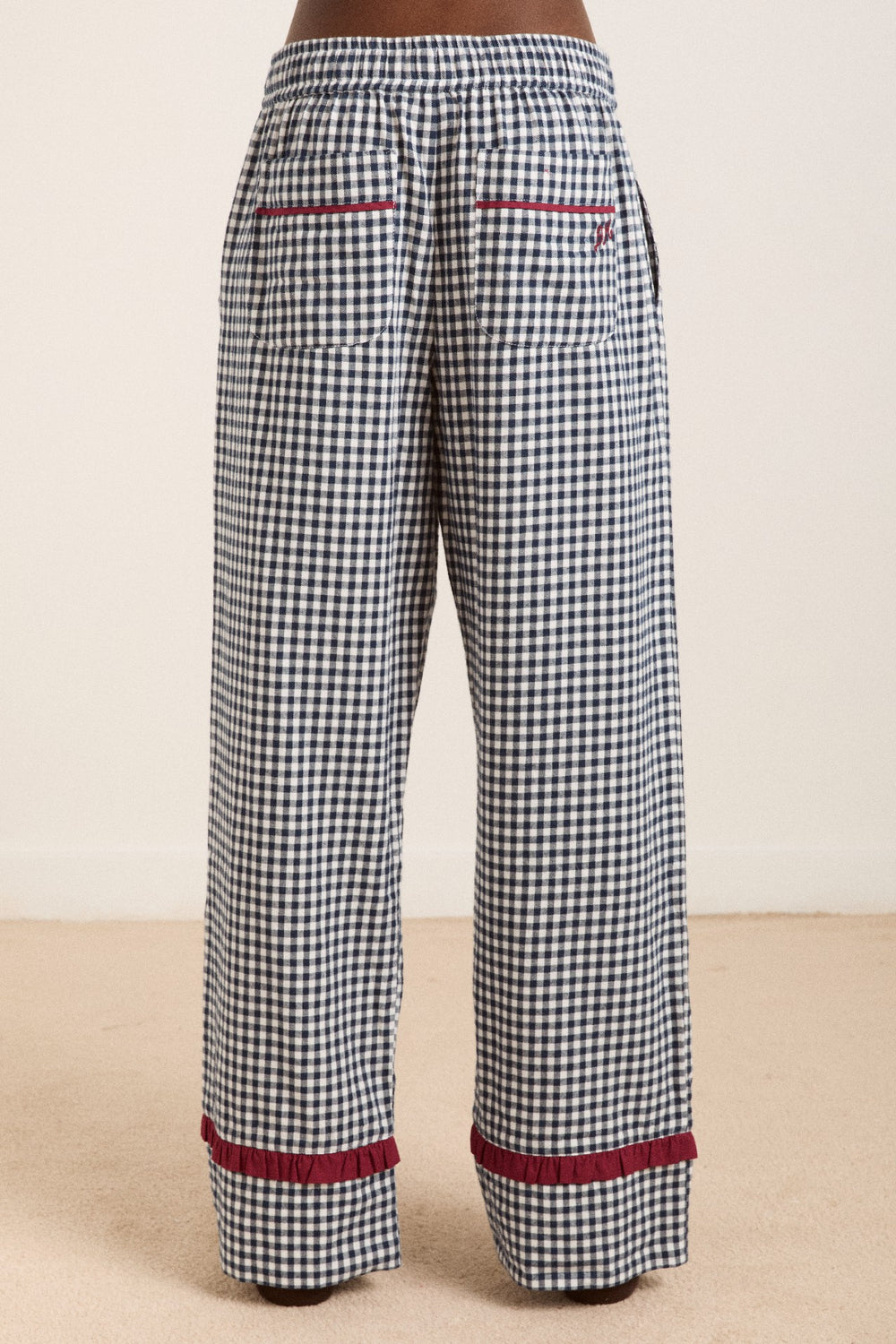 antonia pj set - navy gingham
