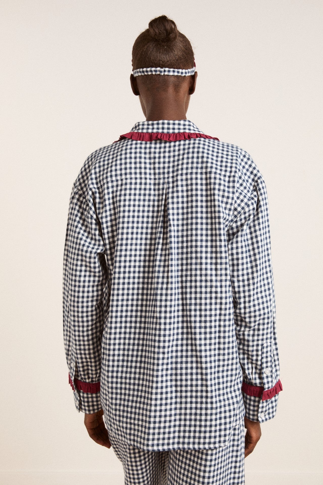 antonia pj set - navy gingham