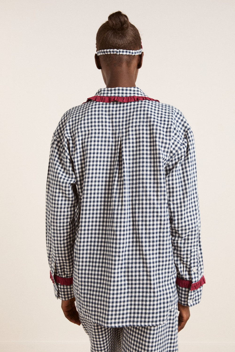 antonia pj set - navy gingham