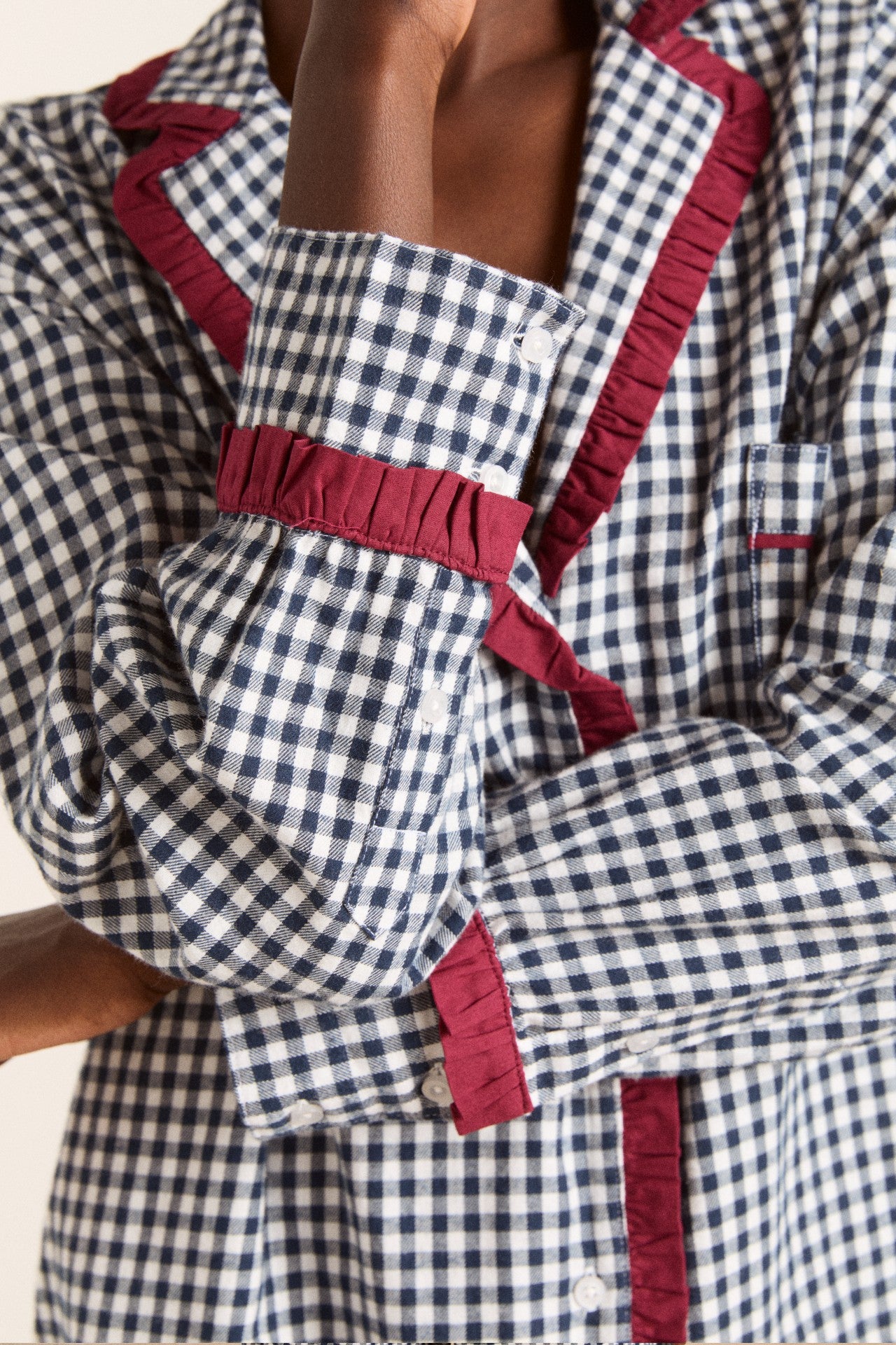 antonia pj set - navy gingham