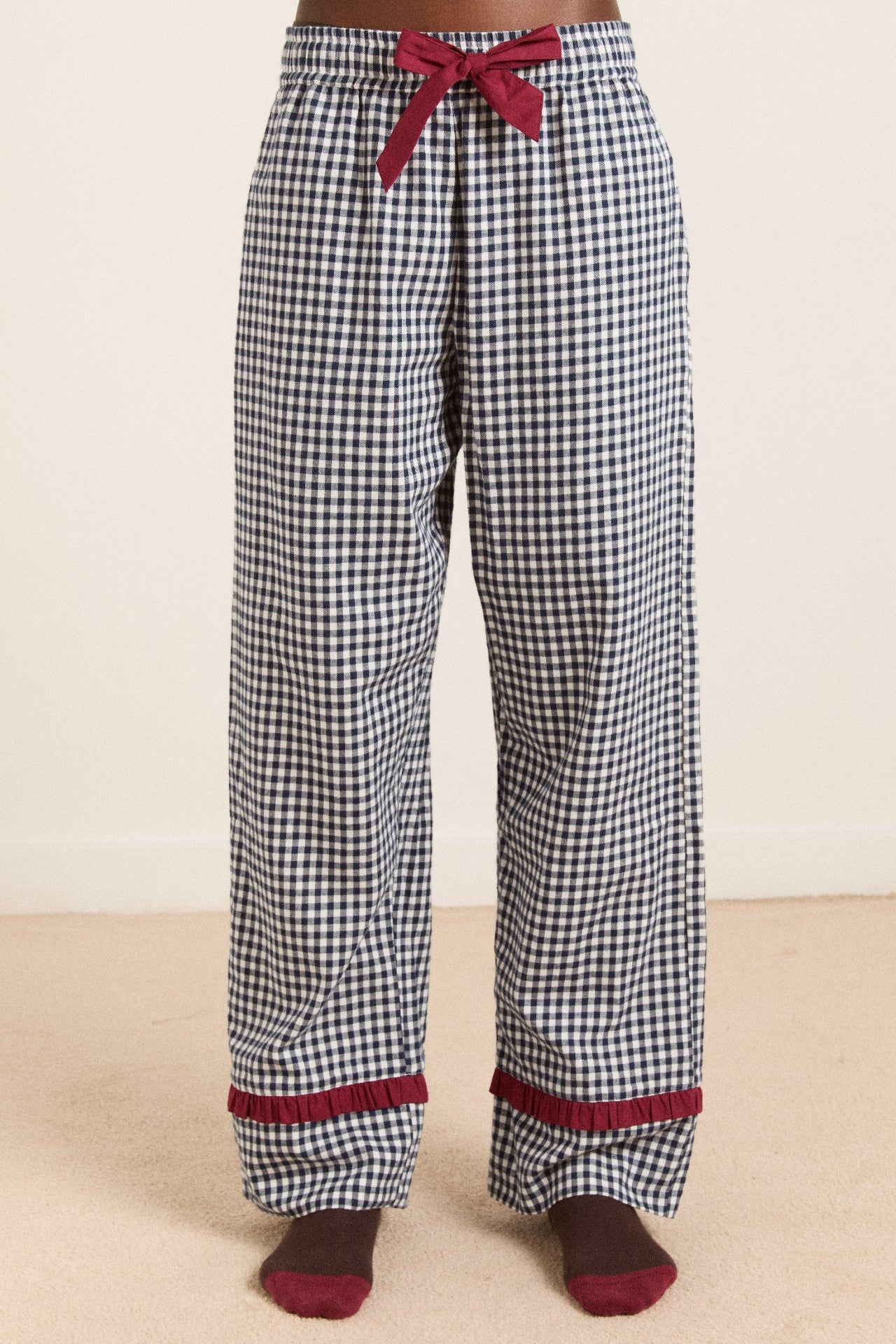 antonia pj set - navy gingham