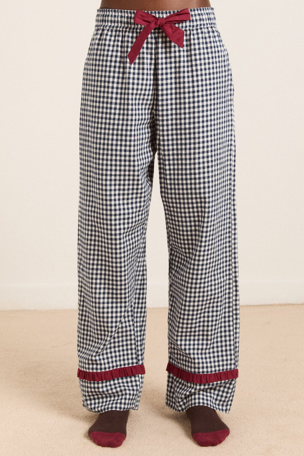antonia pj set - navy gingham
