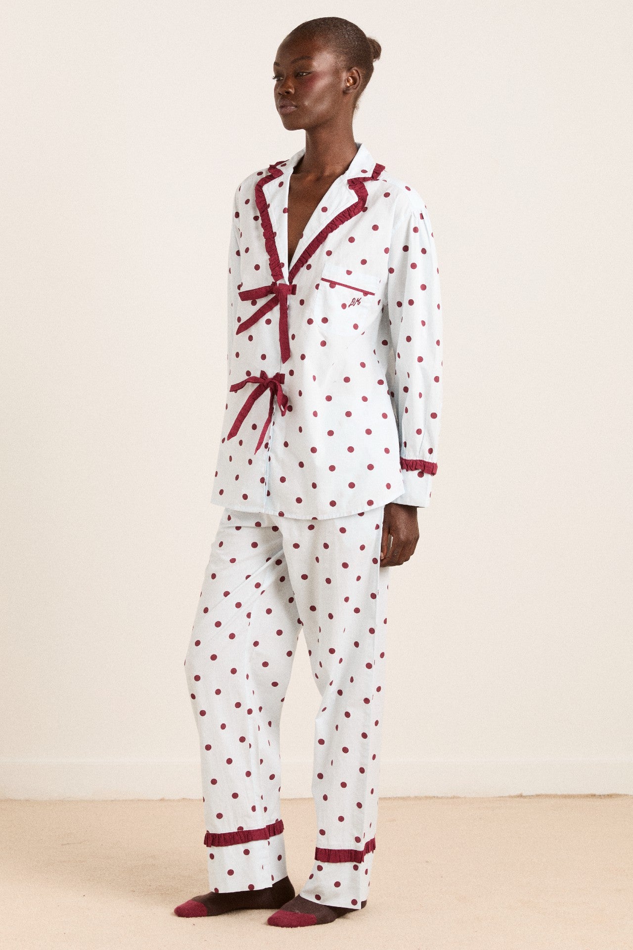 antonella pj set - polka dot