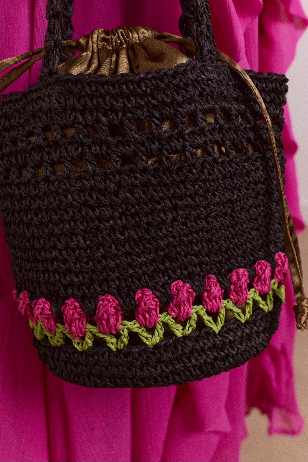 raffia tulip bag