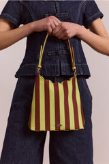 lorelai bag - avocado & chocolate stripe