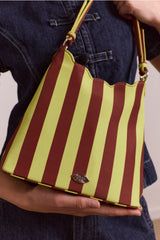 lorelai bag - avocado & chocolate stripe