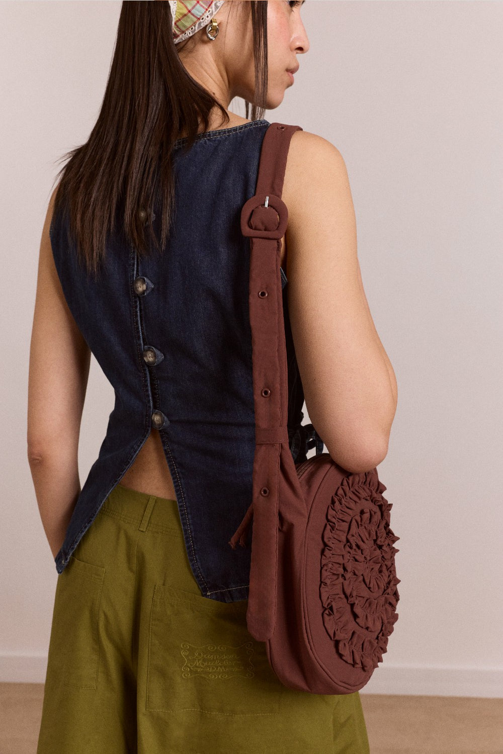 rae circle swirl bag - chocolate