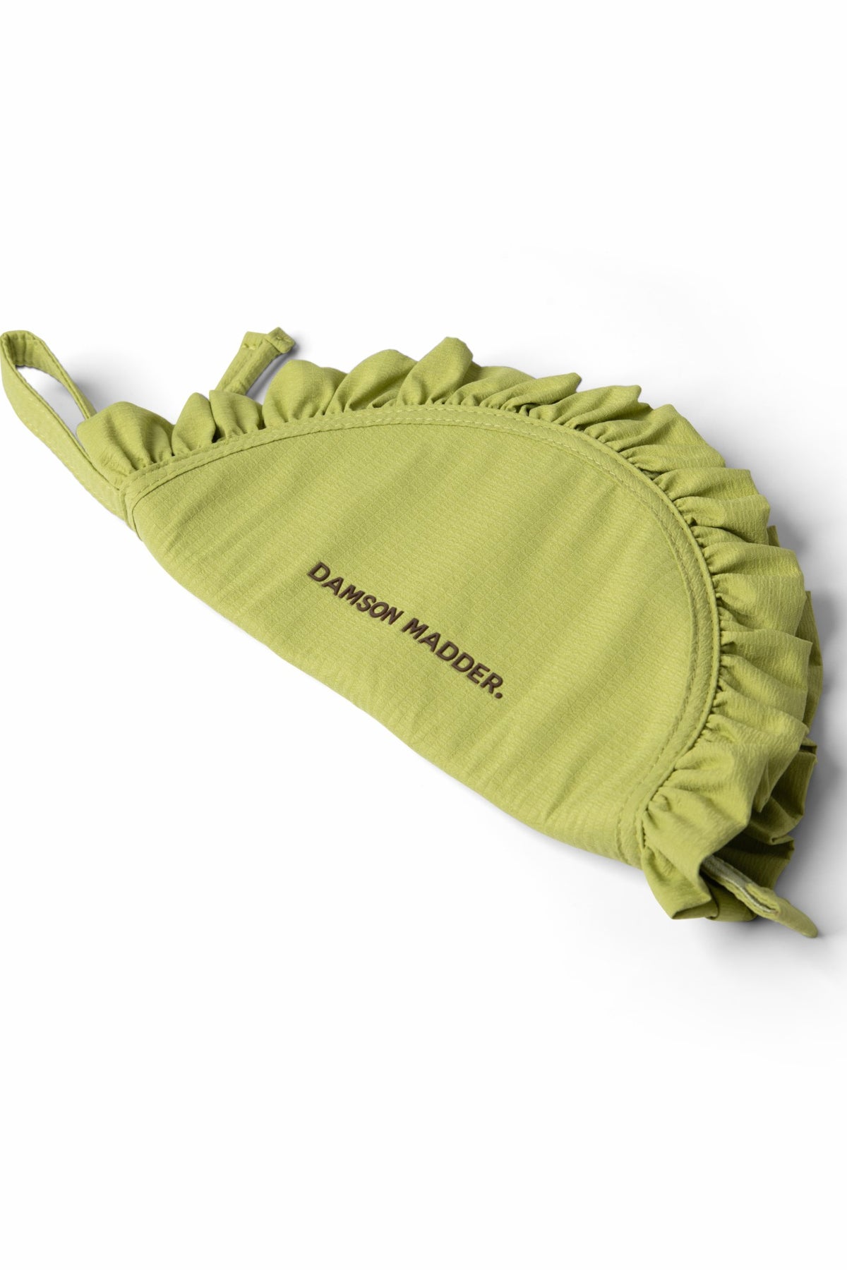 ruffle half moon makeup bag - celery