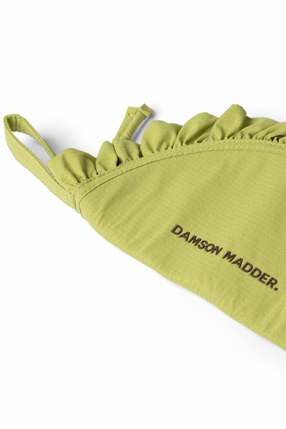 ruffle half moon makeup bag - celery