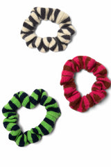 stripe knitted scrunchies - 3 pack