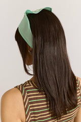 swirl button headscarf - mint