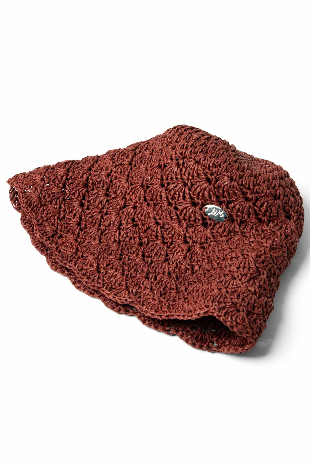 raffia tulip bucket hat - rust