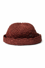 raffia tulip bucket hat - rust