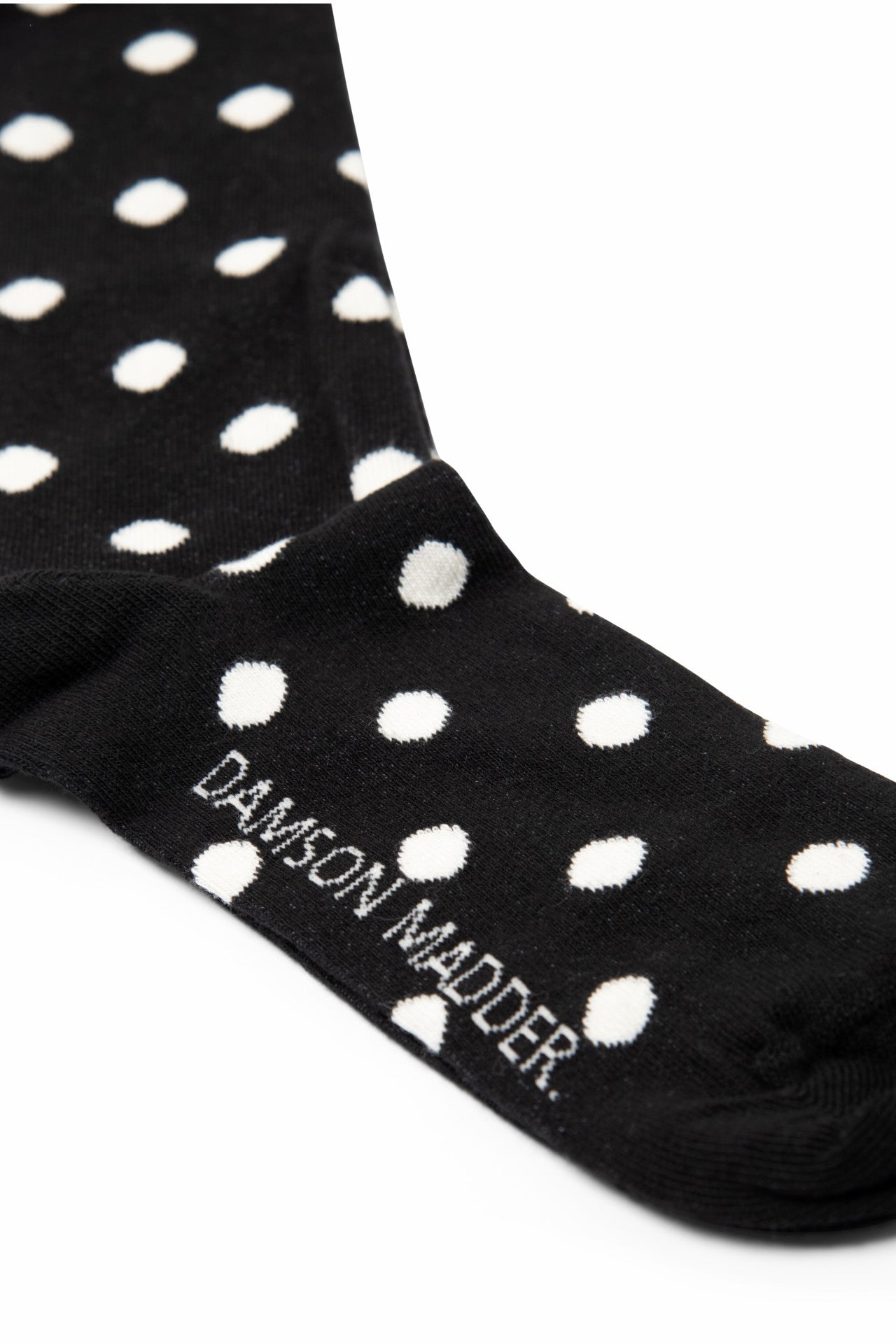 knee high polka dot socks - black & cream