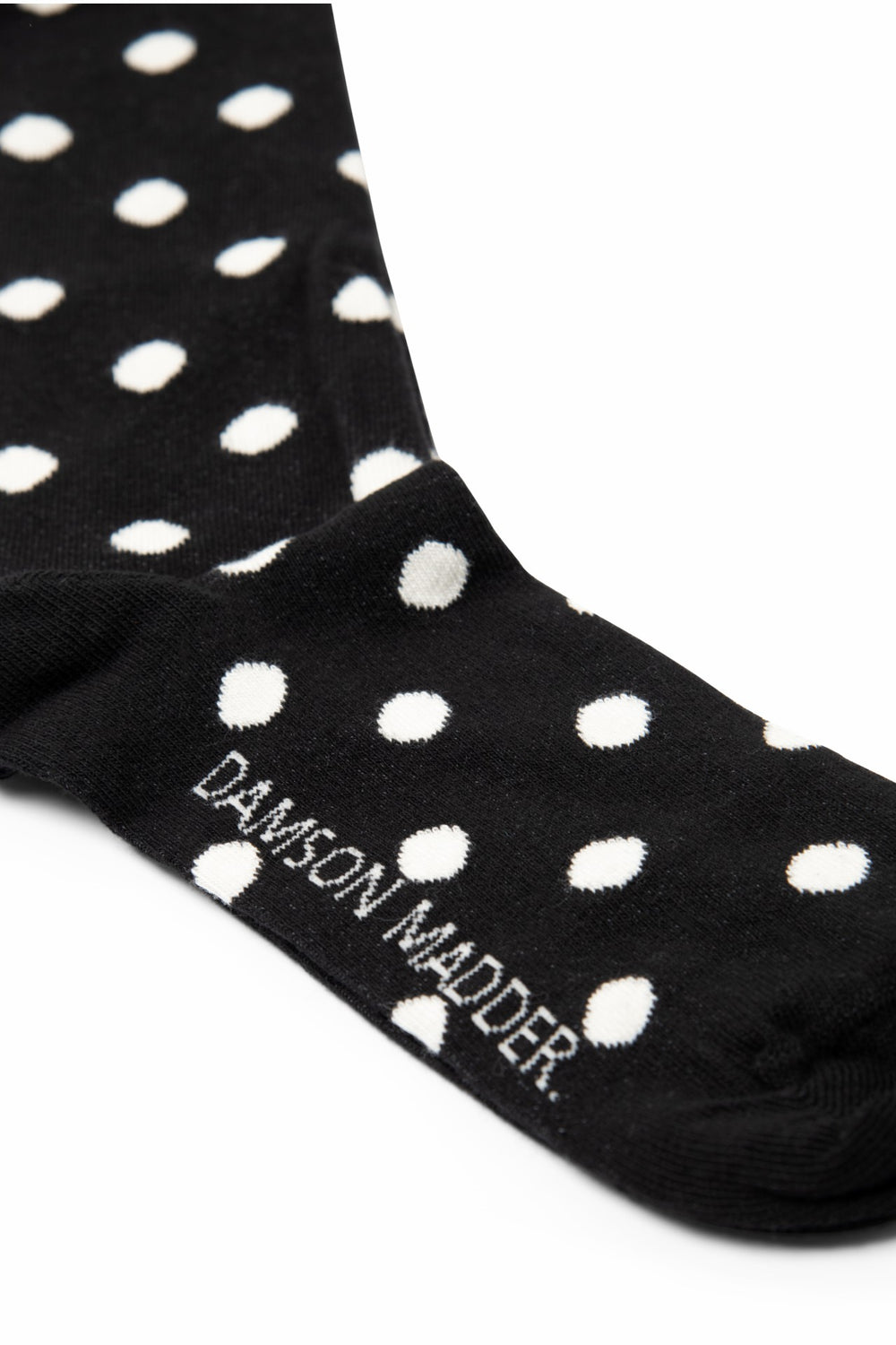 knee high polka dot socks - black & cream