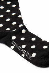 knee high polka dot socks - black & cream