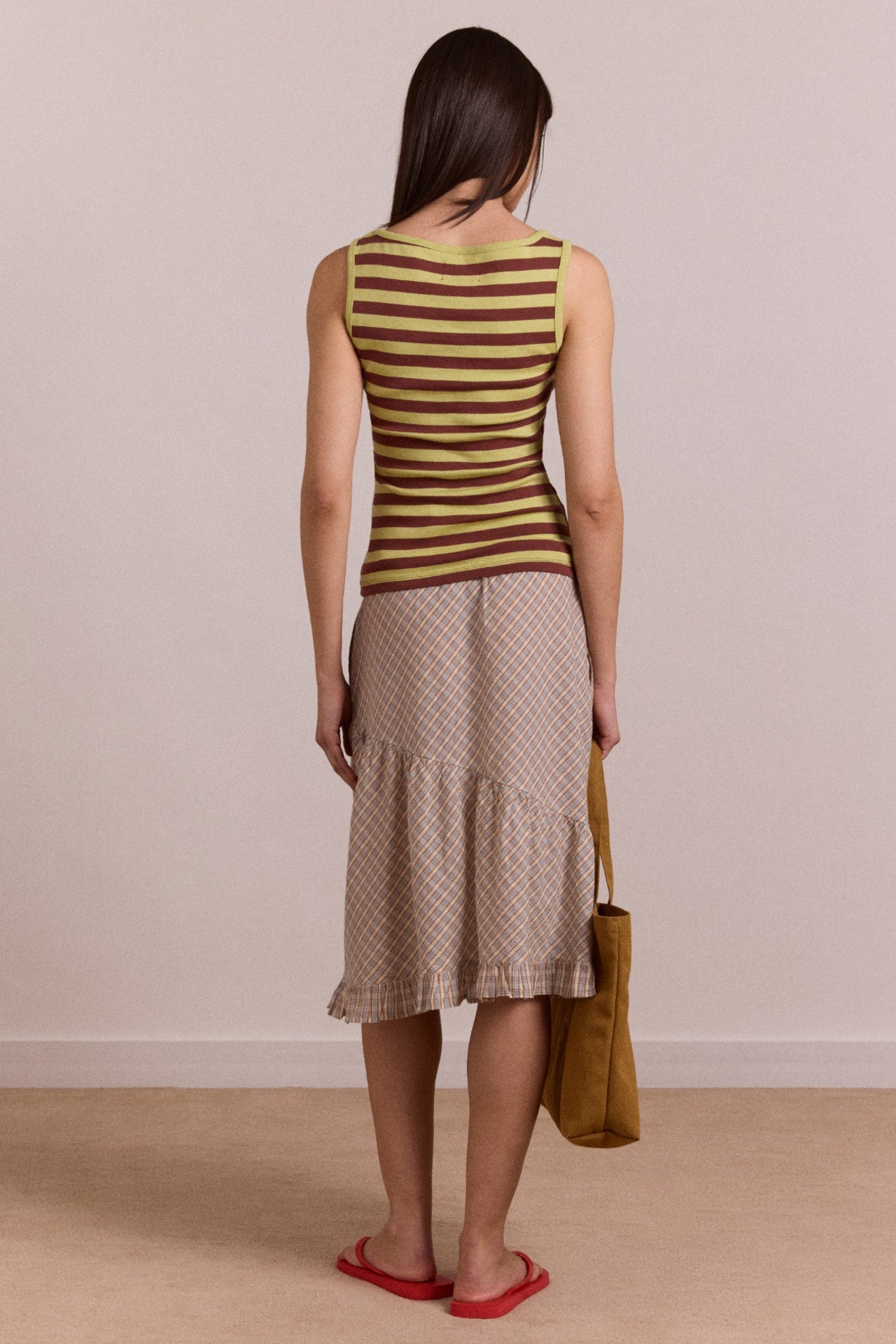 avielle tank - green stripe