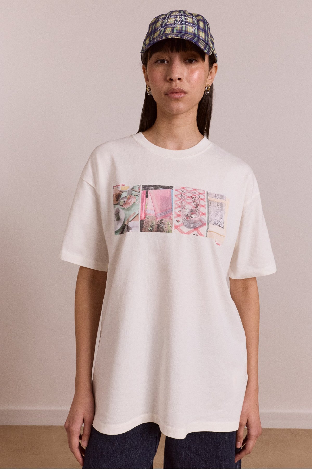 slow life crossword graphic tee - ecru