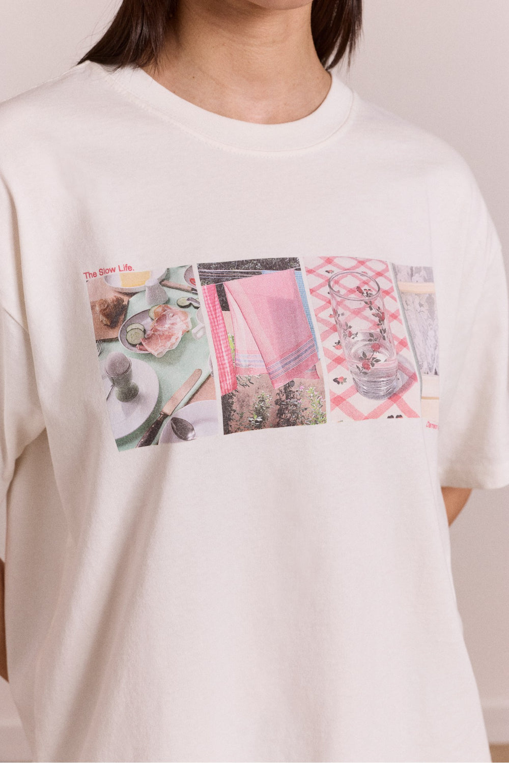 slow life crossword graphic tee - ecru