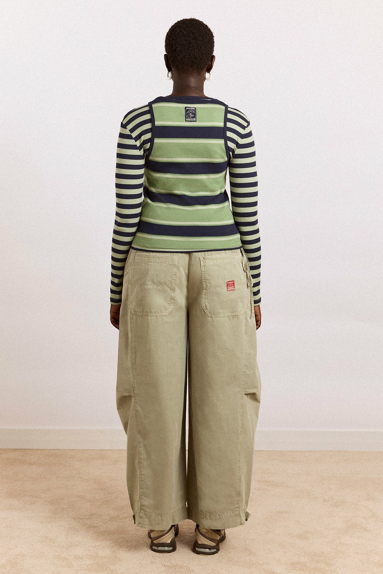 manon layered 2 in 1 top - green stripe