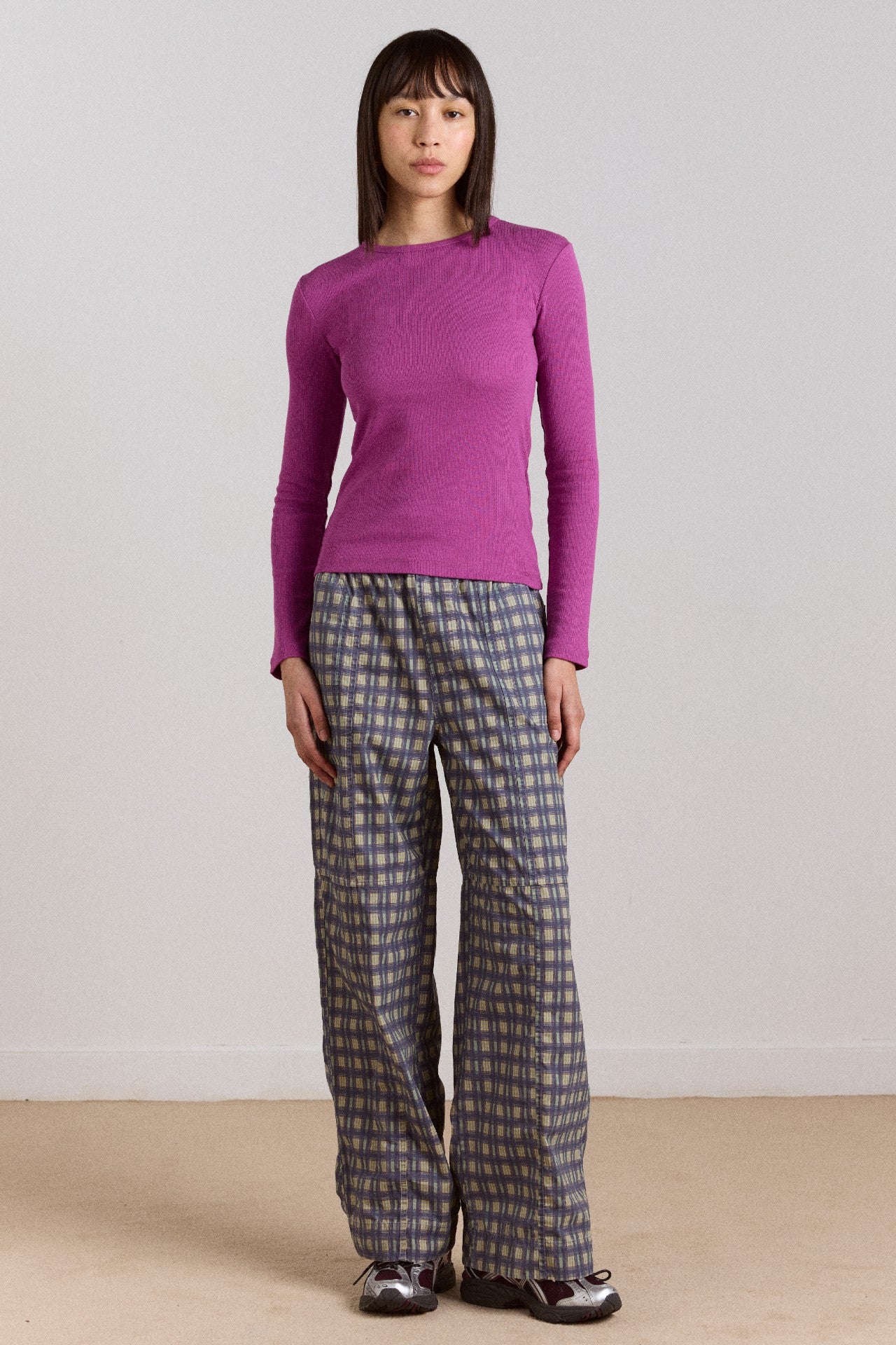 manon layered 2 in 1 top - choc/magenta