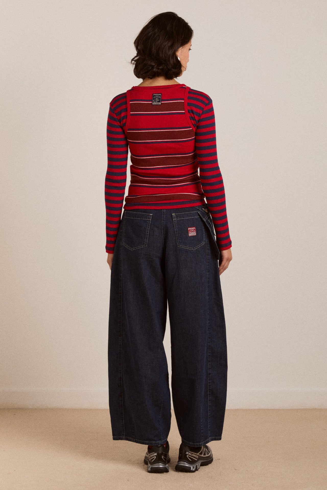 manon layered 2 in 1 top - red stripe