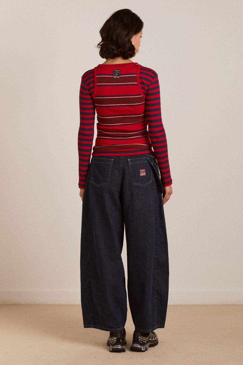 manon layered 2 in 1 top - red stripe
