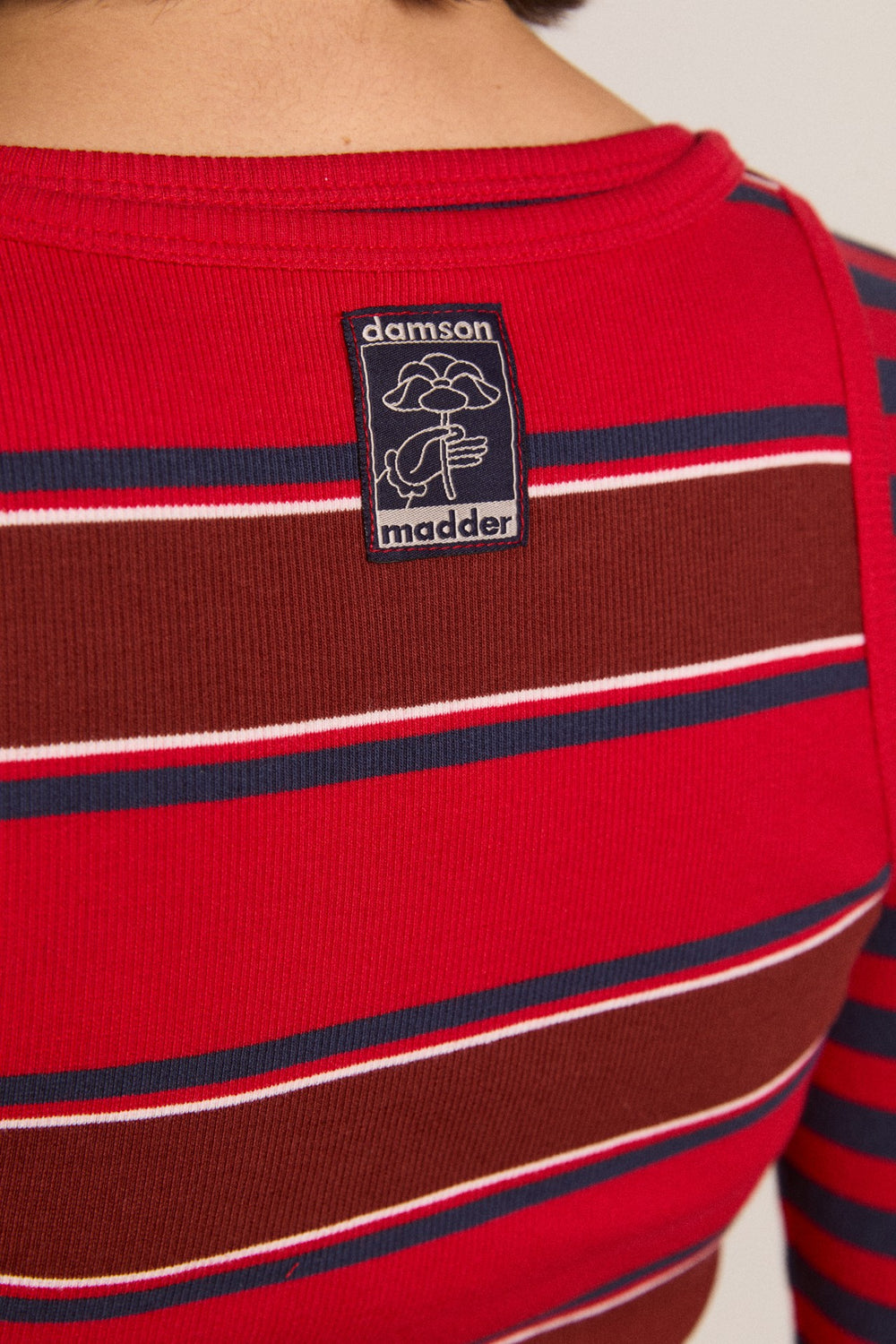 manon layered 2 in 1 top - red stripe