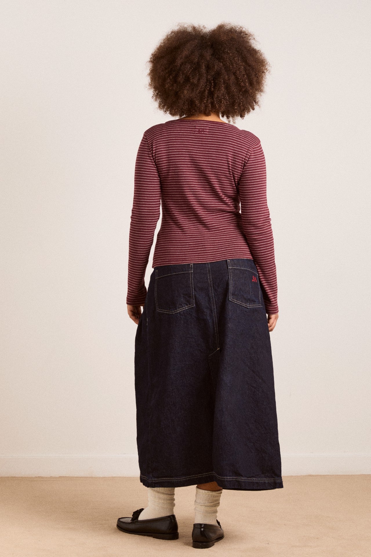 darma ls top - burg stripe