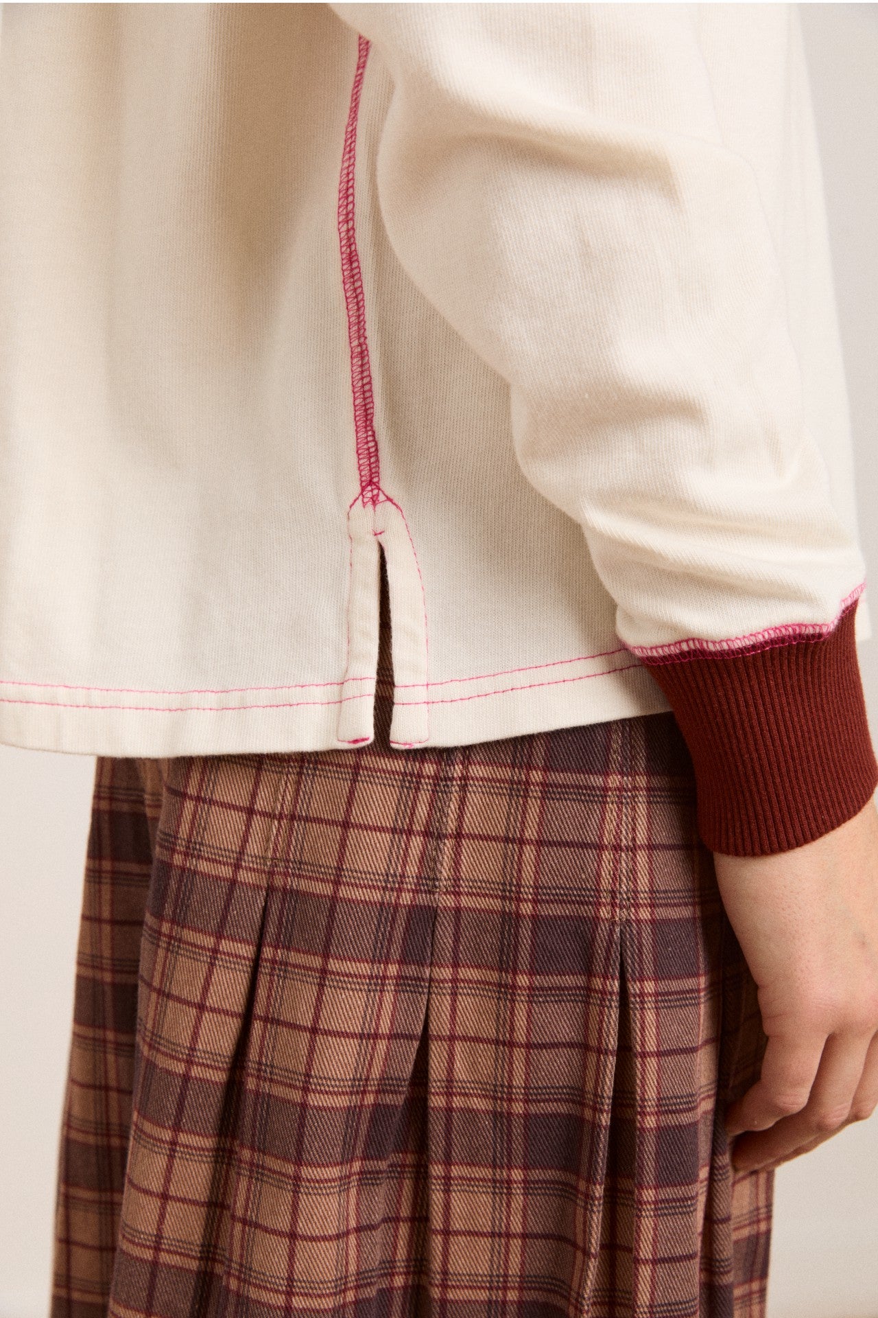 olina placement stripe rugby - ecru