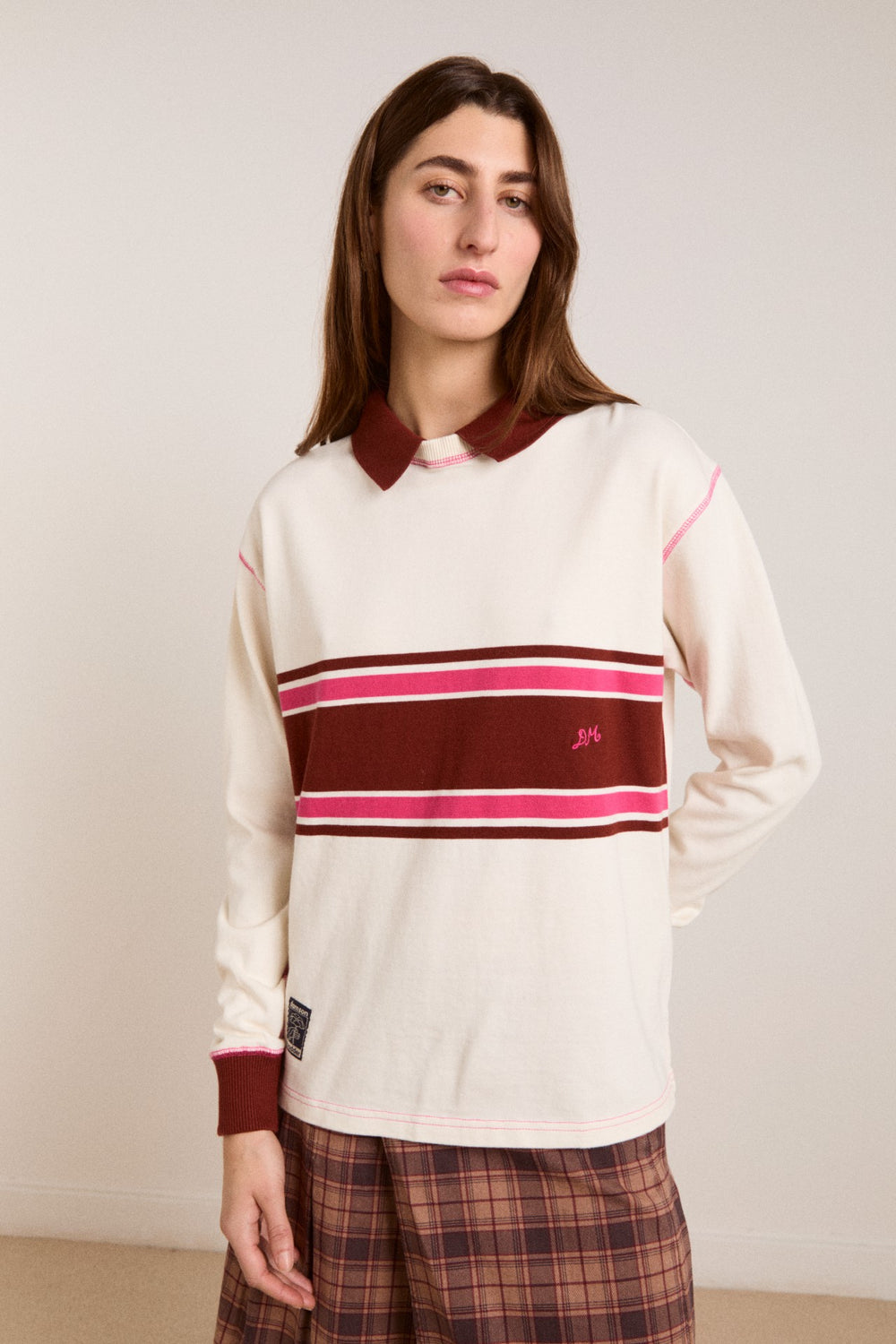 olina placement stripe rugby - ecru