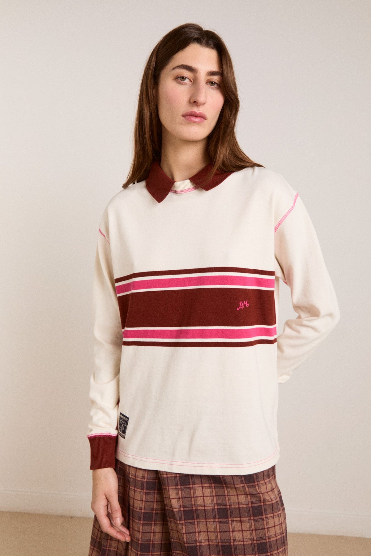 olina placement stripe rugby - ecru