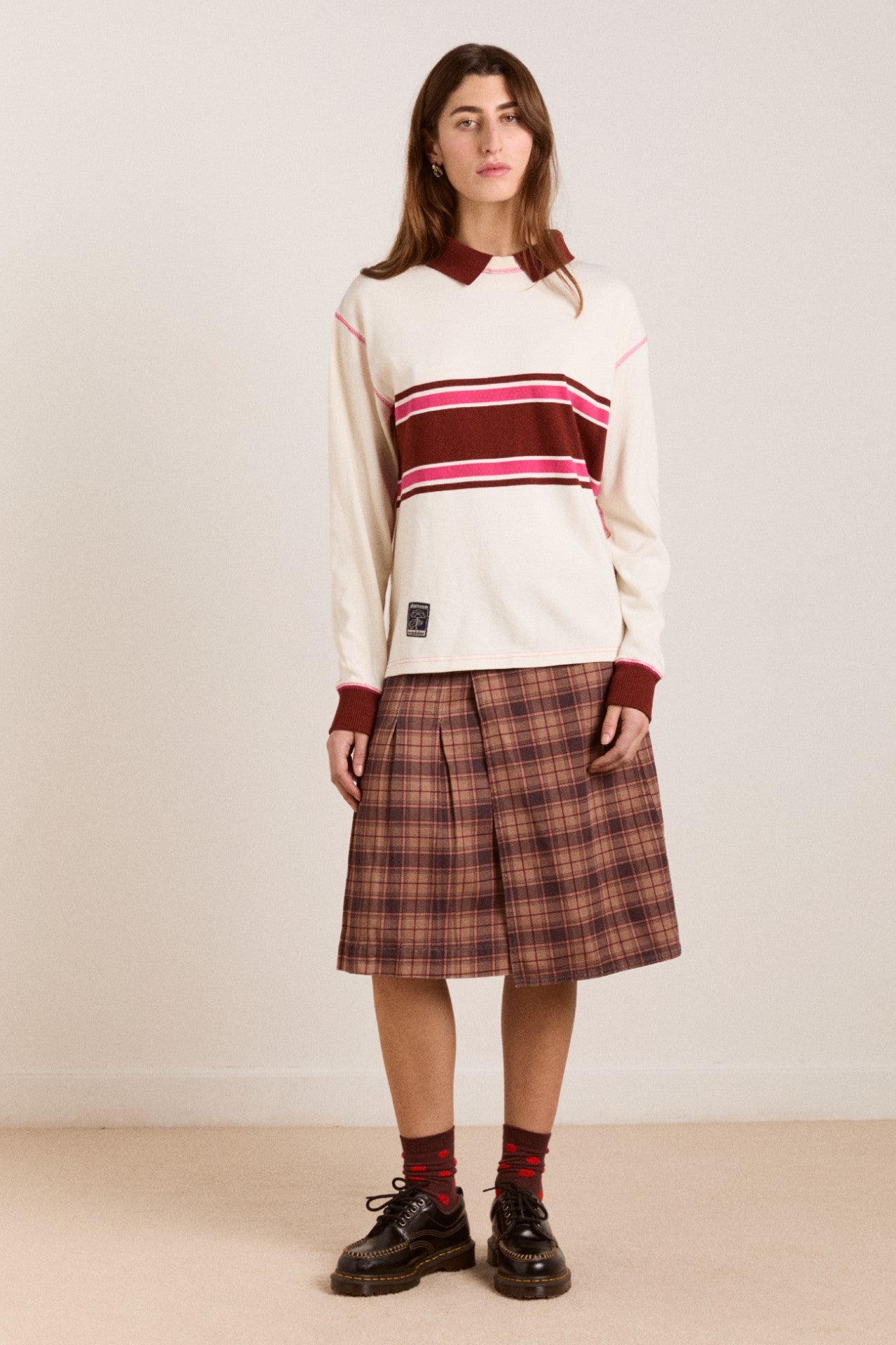 olina placement stripe rugby - ecru