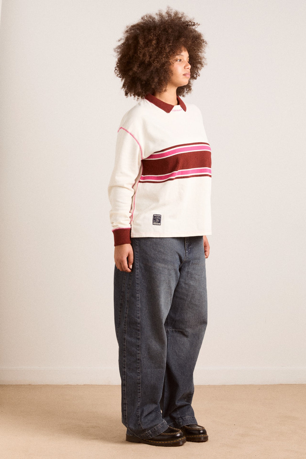 olina placement stripe rugby - ecru