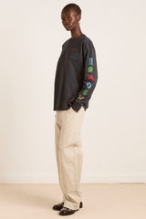 winter solstice long sleeve tee- charcoal