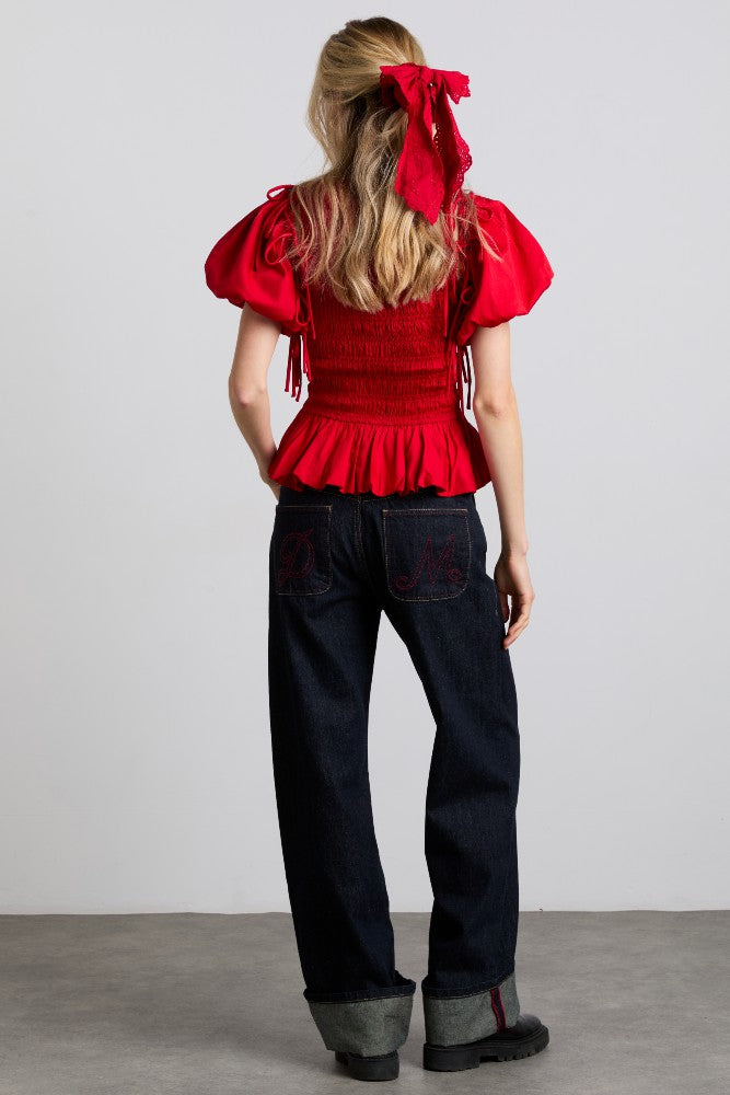 becca multi-way blouse - cherry