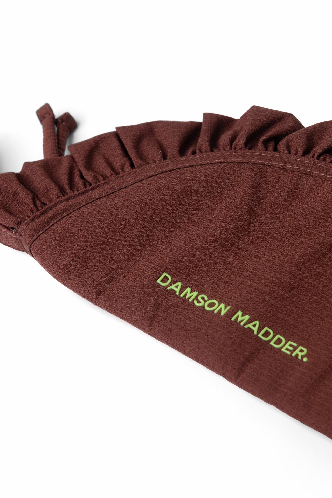ruffle half moon makeup bag - chocolate